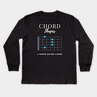 Chord Shapes A Shape Major Chord Tabs Kids Long Sleeve T-Shirt